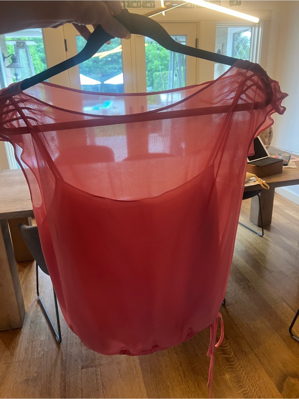 Chiffon Sheer Pink Overlay Top